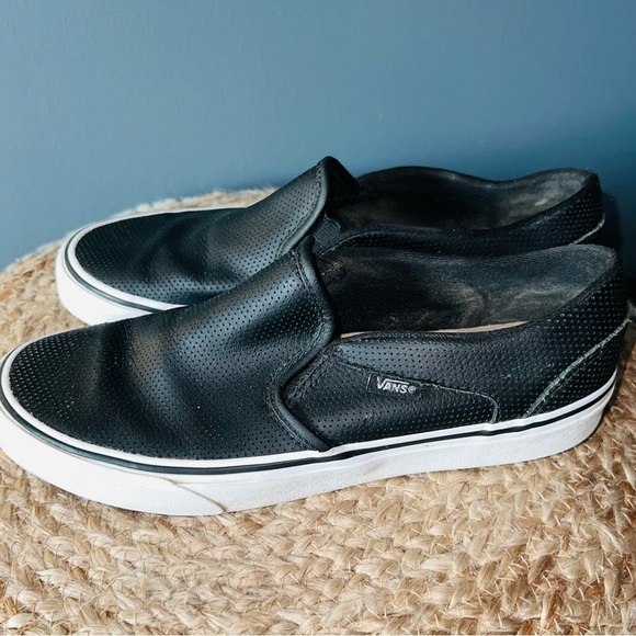 Leather Perforated Slip on Vans - Picture 5 of 8